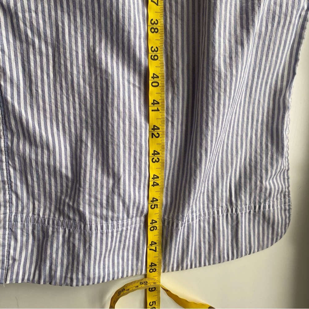 Old Navy Blue and White Striped Midi Shirt Dress with Side Cutout - Picture 12 of 14